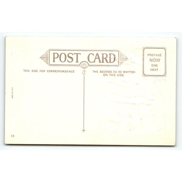 Santa Claus Christmas Postcard Saint Nick Wreath Decoration Toy Sack Vintage - Picture 2 of 2